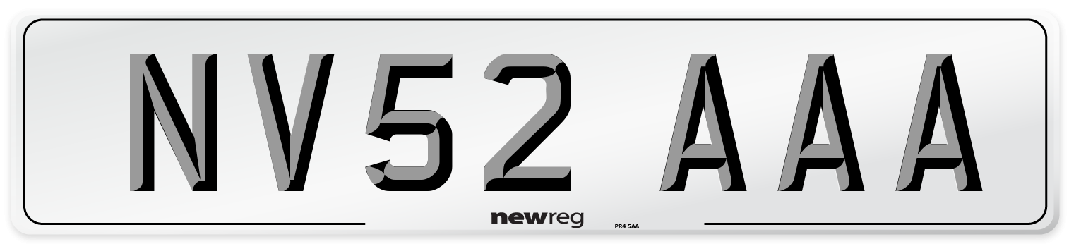 NV52 AAA Number Plate from New Reg